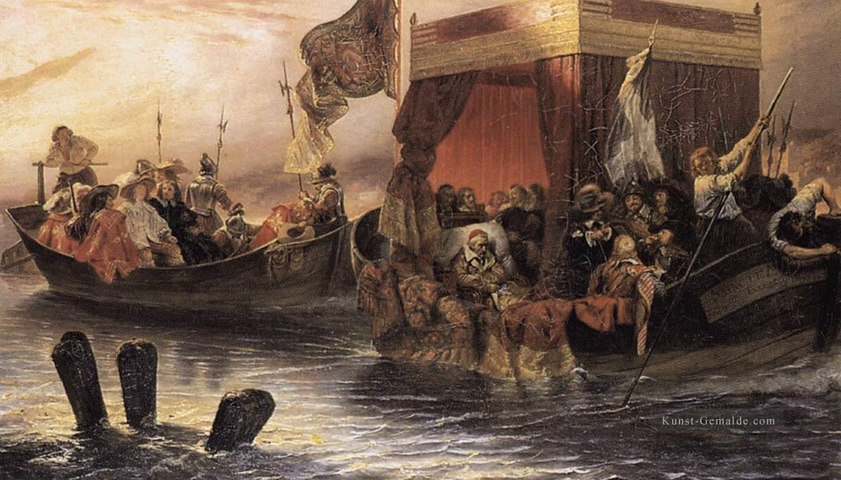 der Staat Barge von Kardinal Richelieu auf der Größe Rhone Leben Geschichte Hippolyte Delaroche Ölgemälde
